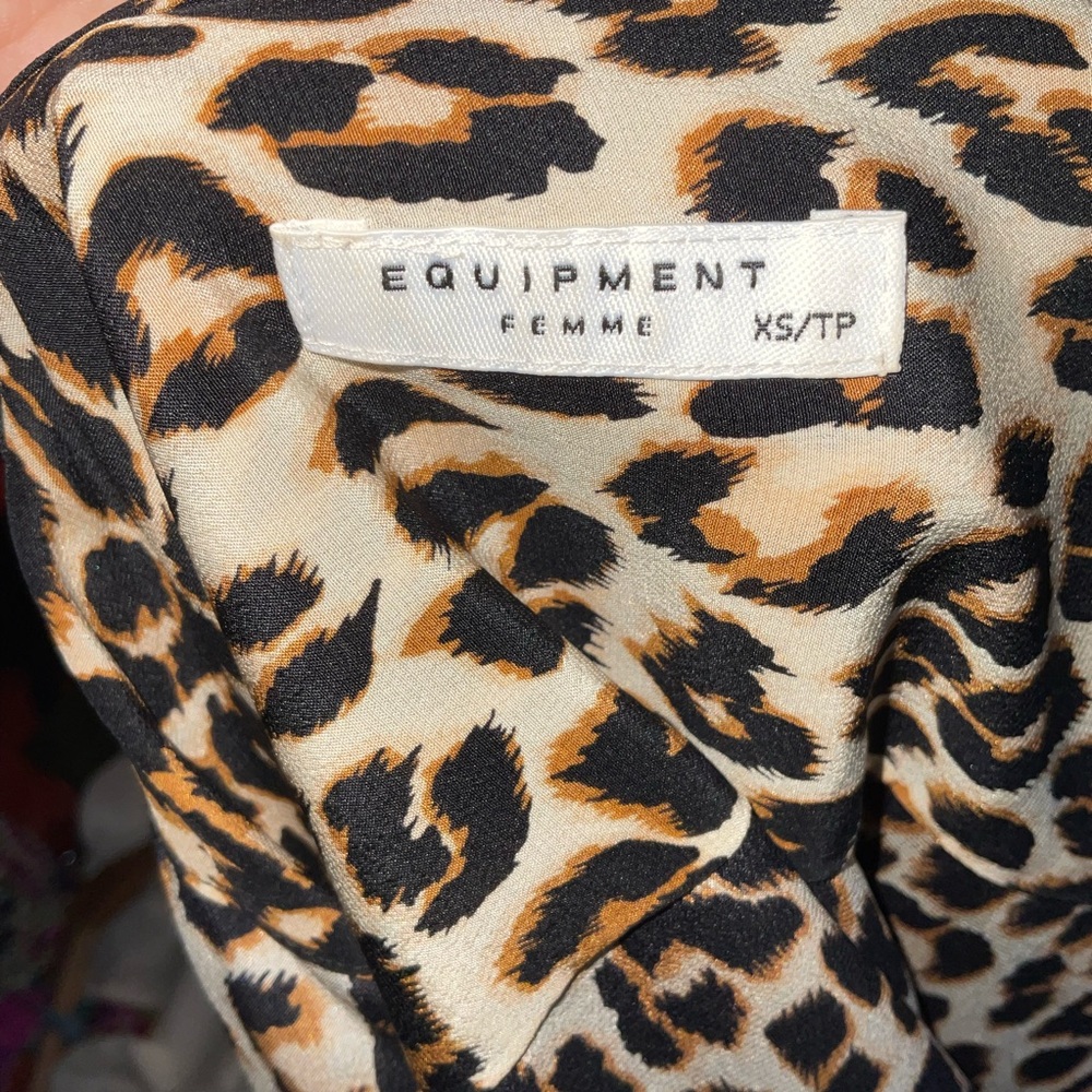 Equipment Leopard Print Button Down - image 3